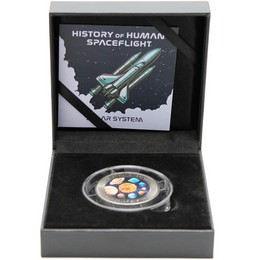 2025 2 Cedis Ghana 1oz Colorized Titanium Solar System Coin