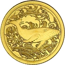 2025 25¢ Proof Pitcairn Islands Ocean Wonders 0.5g Gold Whale Coin