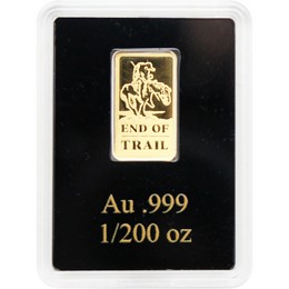 2026 $20 Liberia 1/200oz Gold End of Trail Prooflike Ingot in Velvet Pouch