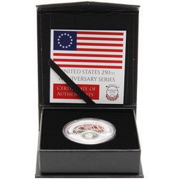 2026 $1 Proof Revolution Series America's 250th Anniversary Celebration 1oz Colorized Silver 'The Declaration' Coin