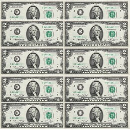 (10) Consecutive 1976 $2 Federal Reserve Notes Crisp Uncirculated