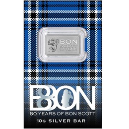 Bon Scott 80th Birthday Perth Mint 10g Silver Bar OGP