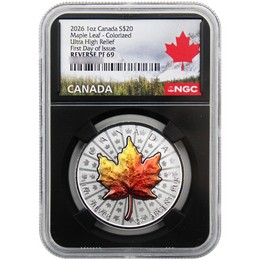 2026 $20 Reverse Proof Canada 1oz Colorized Silver UHR w/ Vivid Toning Effect NGC PF69 FDI Black Core Canada Label