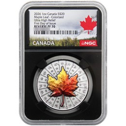 2026 $20 Reverse Proof Canada 1oz Colorized Silver UHR w/ Vivid Toning Effect NGC PF70 FDI Black Core Canada Label