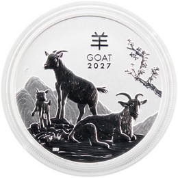 2027 P $1 Australia Lunar Series III 1oz Silver Year of the Goat BU Coin 2027 P $1 Australia Lunar Series III 1oz Silver Year of the Goat BU Condition