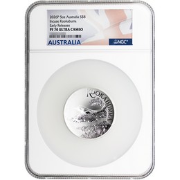 2026 P $8 Proof Australia 5oz Incuse Silver High Relief Kookaburra NGC PF70 UC ER Australia Flag Label