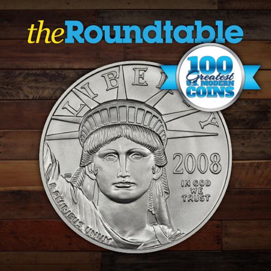 100 Greatest U.S. Modern Coins Series: 2008-W $50 American Platinum Eagle