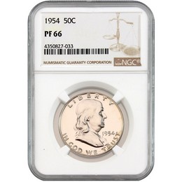 1954 Proof Franklin Half Dollar NGC PF-66