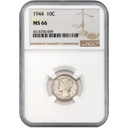 1944 Mercury Dime NGC MS-66