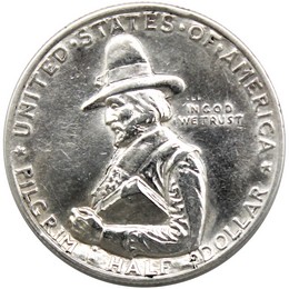 1920 Pilgrim Commem Half Dollar AU