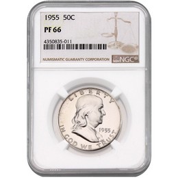 1955 Proof Franklin Half Dollar NGC PF-66
