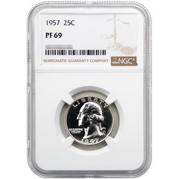 1957 Proof Washington Quarter NGC PF69