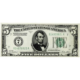 1928 $5 (Redeemable in Gold) Federal Reserve Note CU