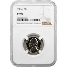 1954 Proof Jefferson Nickel NGC PF-66