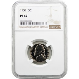 1951 Proof Jefferson Nickel NGC PF-67