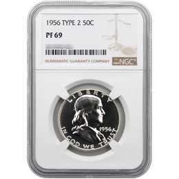 1956 Proof Type 2 Franklin Half Dollar NGC PF69