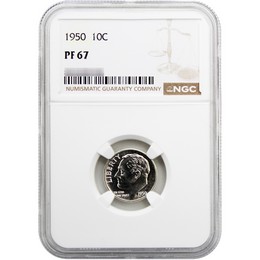 1950 Proof Roosevelt Dime NGC PF67