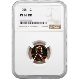 1958 Proof Lincoln Cent NGC PF69 RD