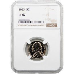 1953 Proof Jefferson Nickel NGC PF67 1953 Proof Jefferson Nickel NGC PF67