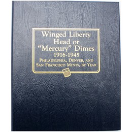 1916-1945 Mercury Dimes in Whitman Folder (Missing 1916 D)