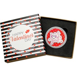I Love You Hearts 1oz .999 Silver Medallion Enameled in Gift Box I Love You Hearts 1oz .999 Silver Medallion Enameled in Gift Box