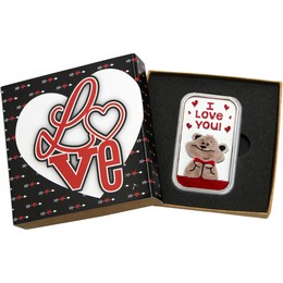I Love You Daydreaming Teddy Bear 1oz .999 Silver Bar Enameled in Gift Box I Love You Daydreaming Teddy Bear 1oz .999 Silver Bar Enameled in Gift Box