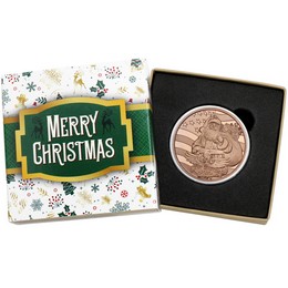 2025 Merry Christmas Patriotic Santa Claus 1 AVDP Ounce Fine Copper Medallion in Gift Box 2025 Merry Christmas Patriotic Santa Claus 1 AVDP Ounce Fine Copper Medallion in Gift Box