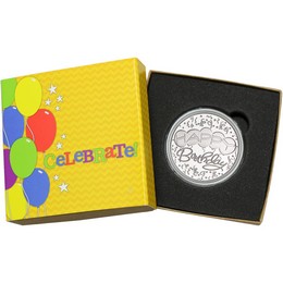 2026 Happy Birthday Balloons 1oz .999 Silver Medallion in Gift Box