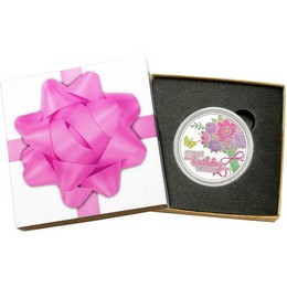 2026 Sweet Birthday Wishes Flowers 1oz .999 Silver Medallion Enameled in Gift Box