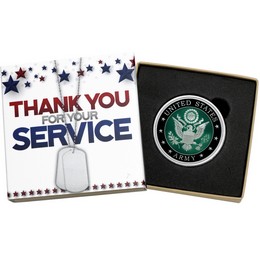 U.S. Armed Forces Army Officially Licensed 1oz .999 Silver Medallion Enameled in Gift Box