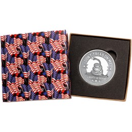Don't Tread On Me 1oz .999 Silver Medallion in Gift Box