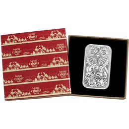 2026 Mary, Joseph, and Baby Jesus Nativity 1oz .999 Silver Bar in Gift Box