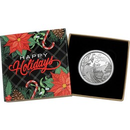 2026 Season's Greetings Sleigh Ride to Church 1oz .999 Silver Medallion in Gift Box