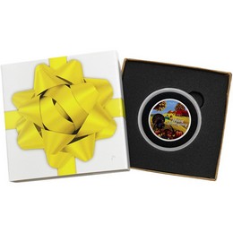 Happy Thanksgiving Bountiful Harvest Half Ounce Colorized .999 Silver Medallion in Gift Box