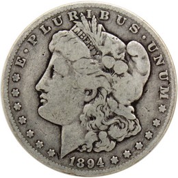 1894 O Morgan Silver Dollar in Very Good to Fine Condition 1894 O Morgan Silver Dollar in Very Good to Fine Condition