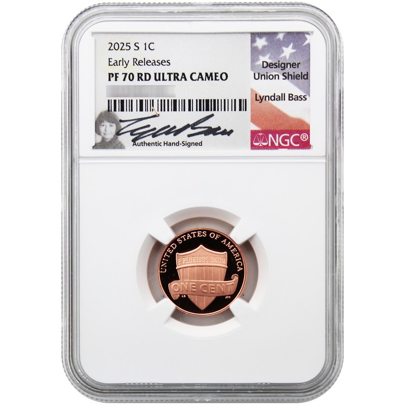 2025 S Proof Lincoln Cent NGC PF70 RD UC ER Lyndall Bass Signed