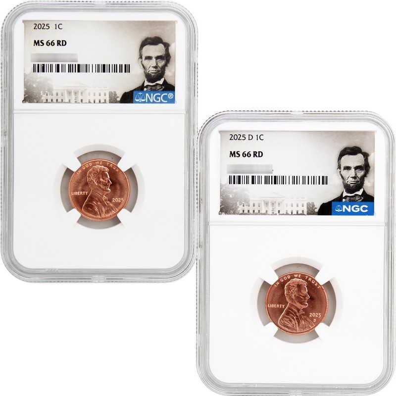 2025 P&D Lincoln Cent NGC MS66 RD Portrait Label | The Coin Vault