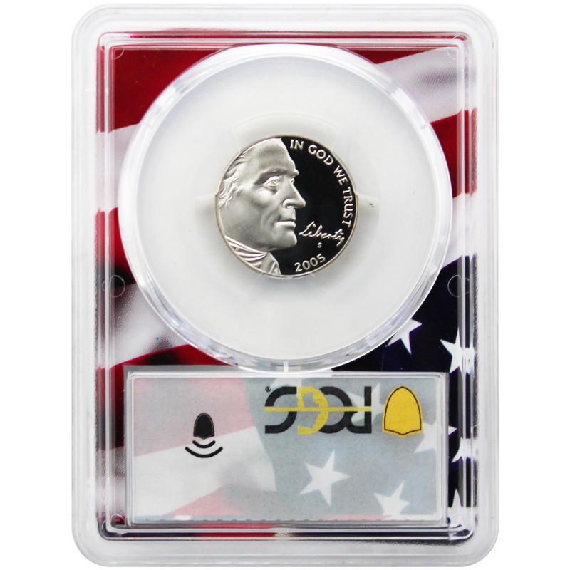 2005 S PF Bison PCGS PR70 DCAM Flag Picture Frame | The Coin Vault