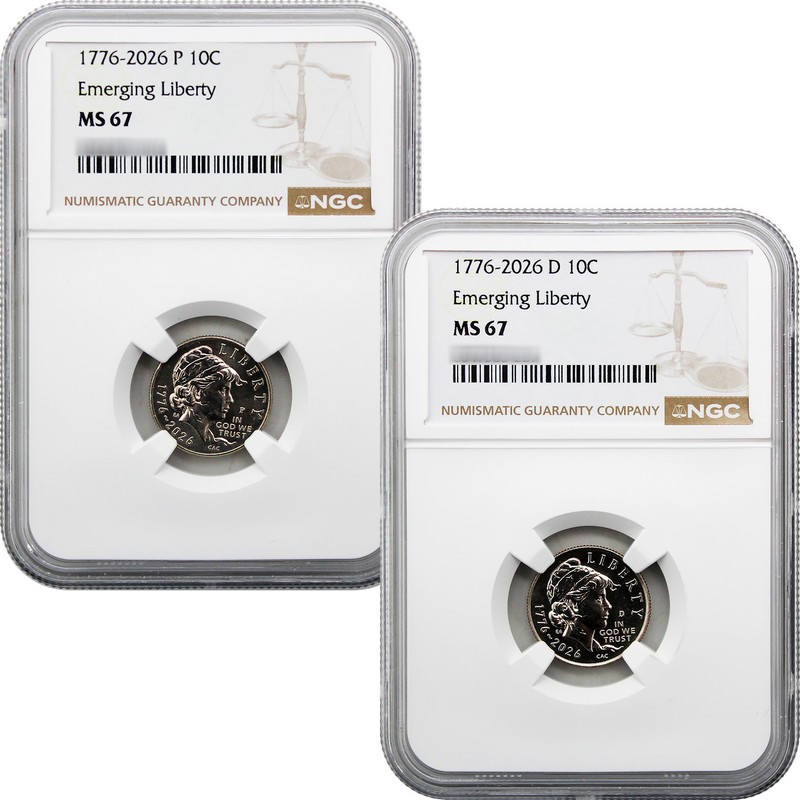 2026 P&D Emerging Liberty Dime NGC MS67 Brown Label | The Coin Vault