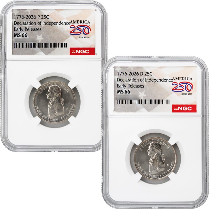 2026 P&D Qtr Independence Set NGC MS66ER 250 Label | The Coin Vault