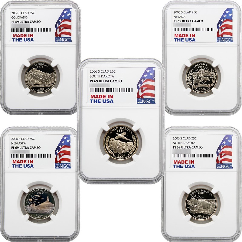 2006 S Clad Proof Quarter Set NGC PF69 UC Made in the USA Holder