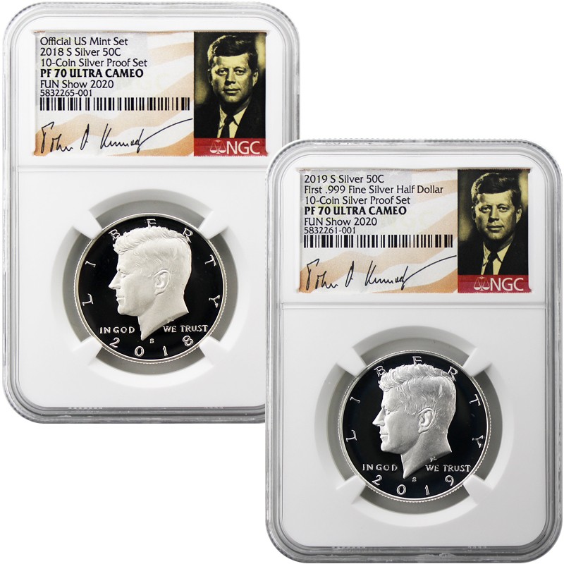 2019 S 2020 S SILVER PROOF KENNEDY HALF DOLLARS Both 99.9% Silver 2019 S 2020 S SILVER PROOF KENNEDY HALF DOLLARS Both 99.9% Silver