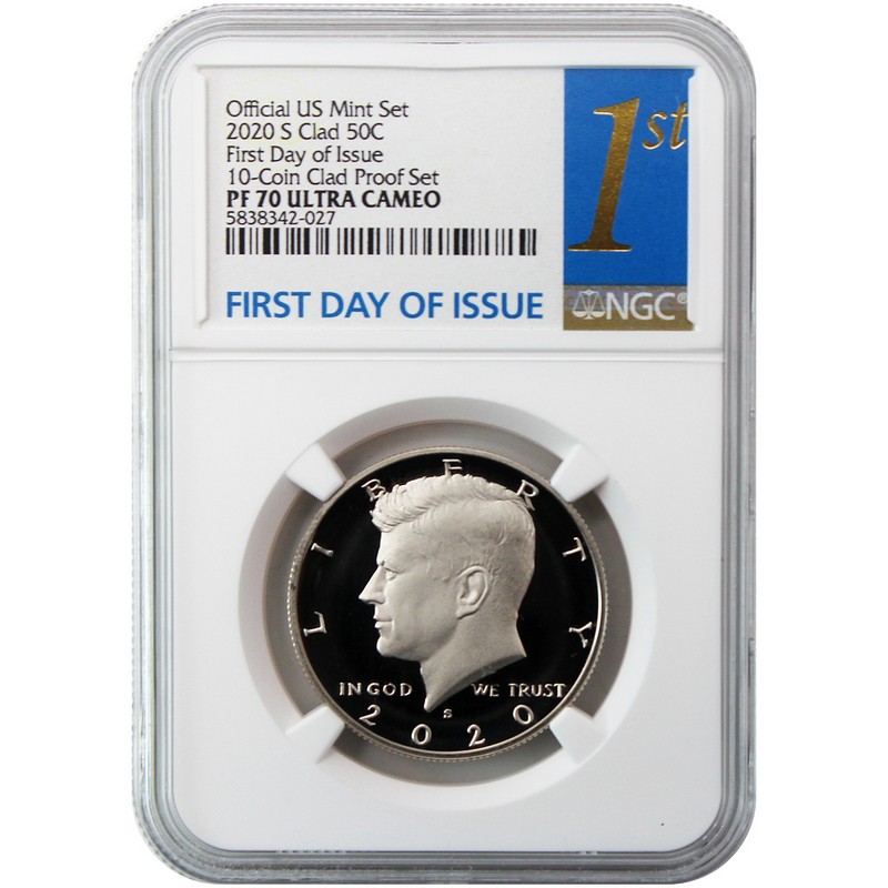 2020 S Kennedy Clad Half NGC PF70 Ultra Cameo First Day Issue Label