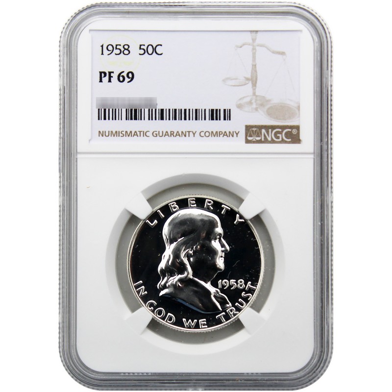 1958 Proof Franklin Half Dollar NGC PF69 | The Coin Vault
