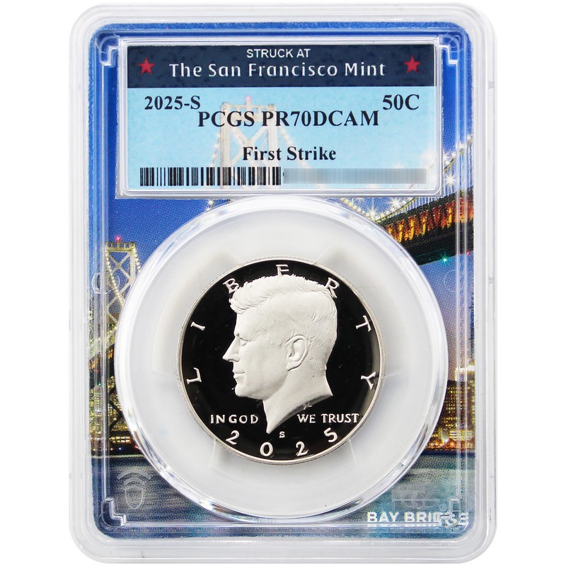2025 S Clad Proof Kennedy Half Dollar PCGS PR70 DCAM FS Bridge