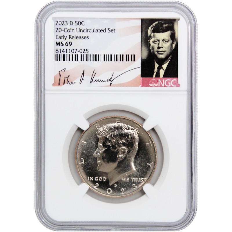 2023 D Kennedy Half Dollar NGC MS69 ER Portrait Label | The Coin Vault