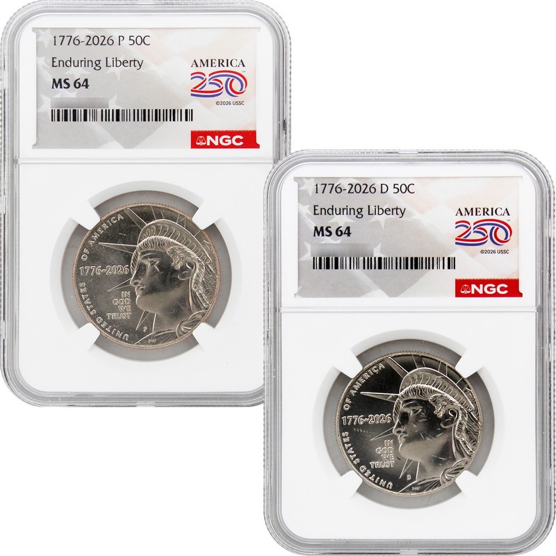 2026 P&D Semiquincentennial Half Dollar Set NGC MS64 America 250