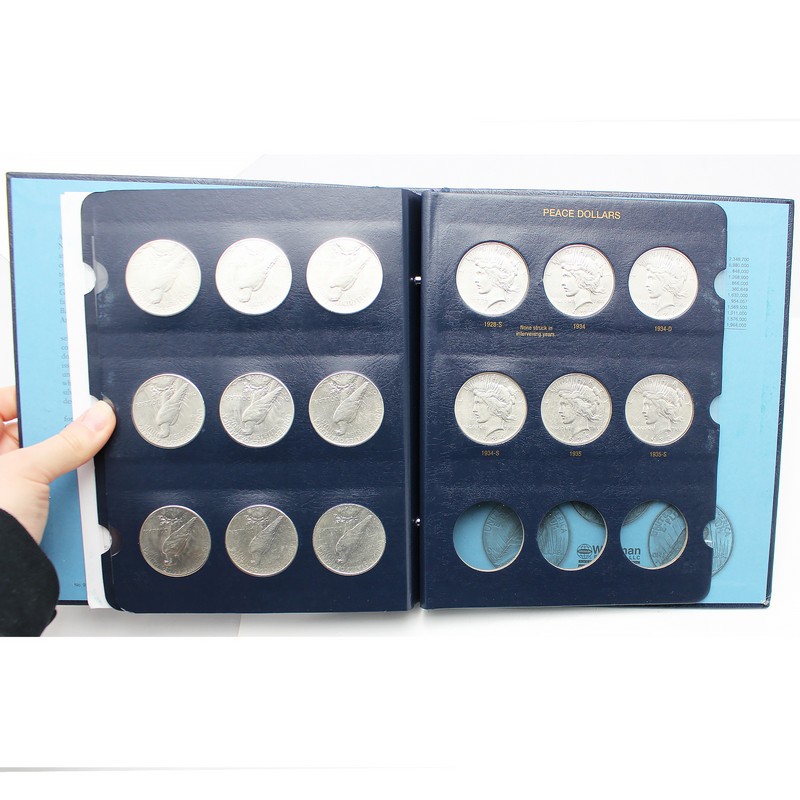 1921-1935 Complete Peace Dollar Set VG/XF Album | The Coin Vault