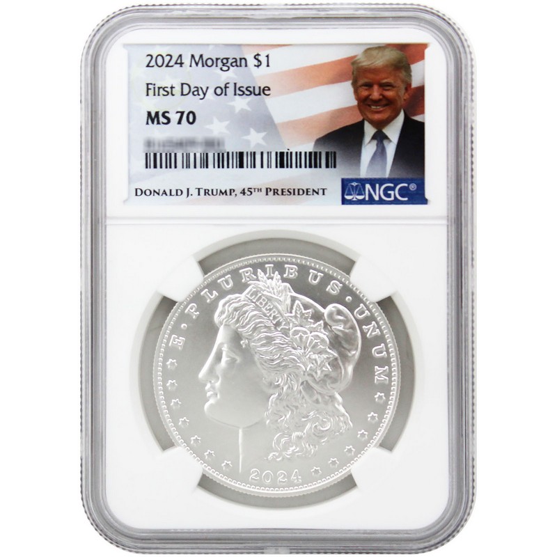 2024 Morgan and Peace Silver Dollar Set NGC MS70 FDI Trump Label