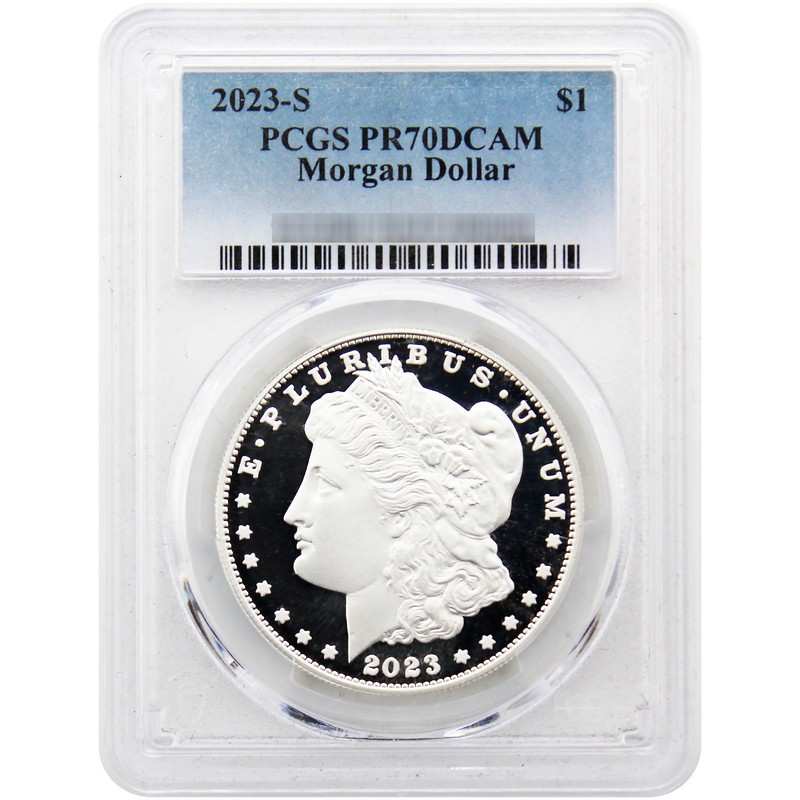 2023 S Proof Morgan Silver Dollar PCGS PR70 DCAM Blue Label | The